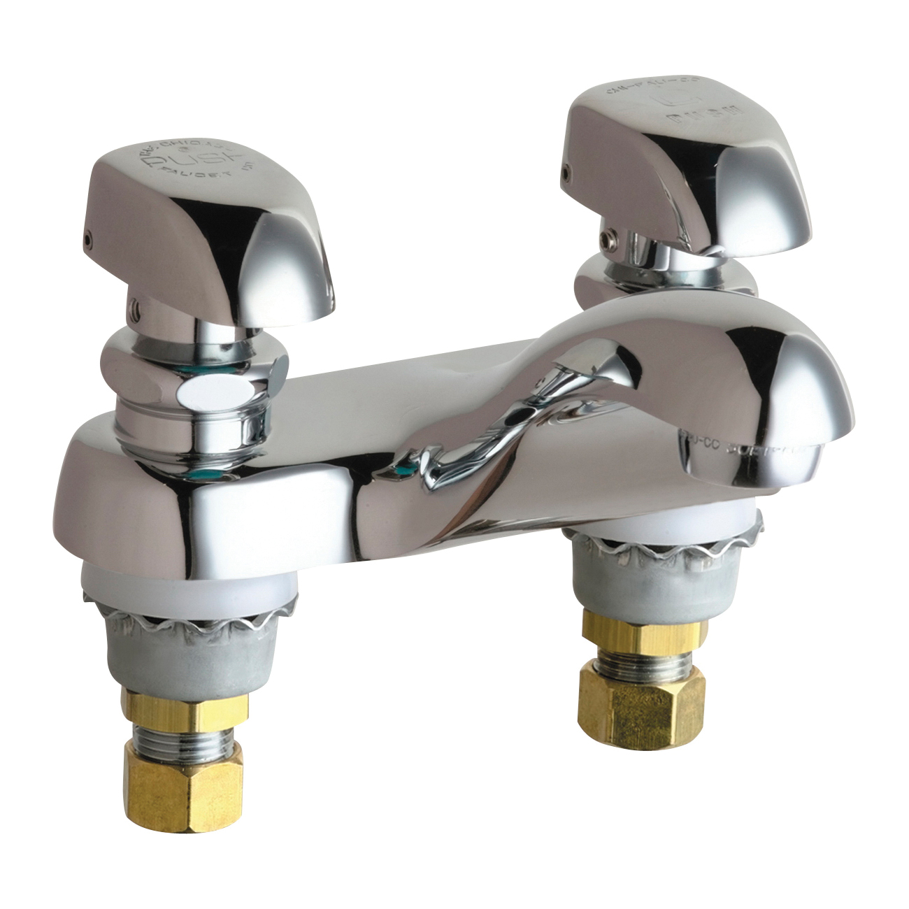 Chicago Faucet® 802-335ABCP Lavatory Sink Faucet, Chrome Plated, 2 Handles, 2.2 gpm