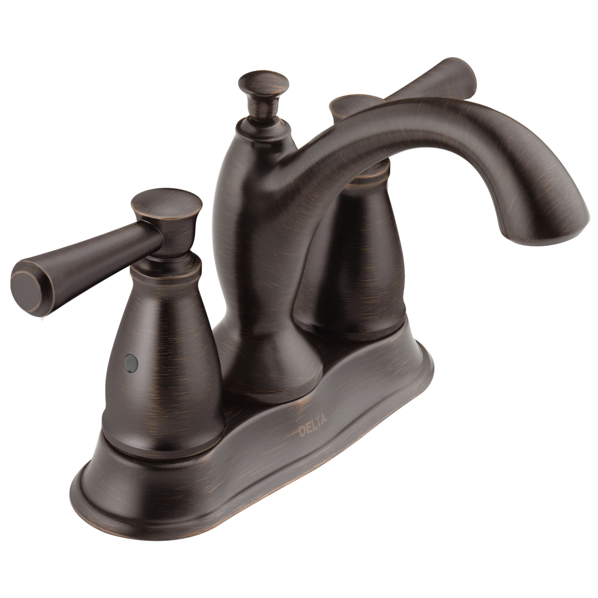 DELTA® 2593-RBMPU-DST Centerset Lavatory Faucet, Linden™, Venetian Bronze, 2 Handles, Metal Pop-Up Drain, 1.2 gpm