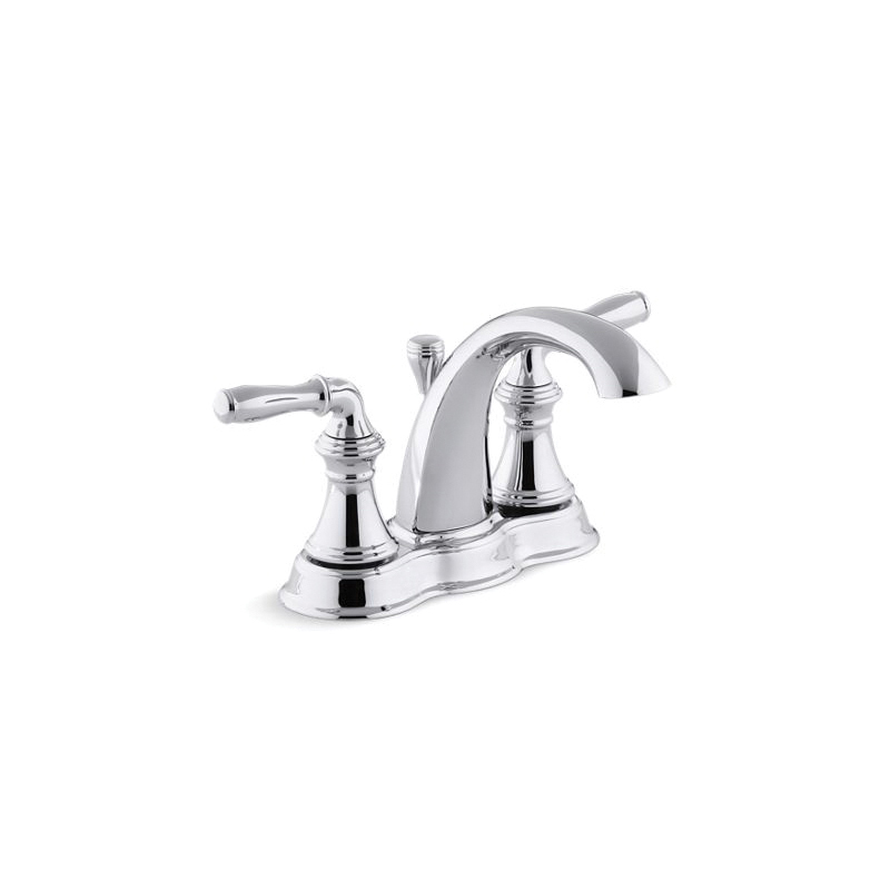 Kohler® 393-N4-CP Centerset Bathroom Sink Faucet, Devonshire®, Polished Chrome, 2 Handles, Pop-Up Drain, 1.2 gpm