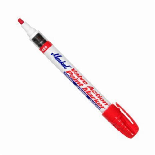 Markal® 096822 Valve Action® Liquid Paint Marker, 1/8 in Medium Bullet Tip,  Fiber Nib, Metal Barrel, Red