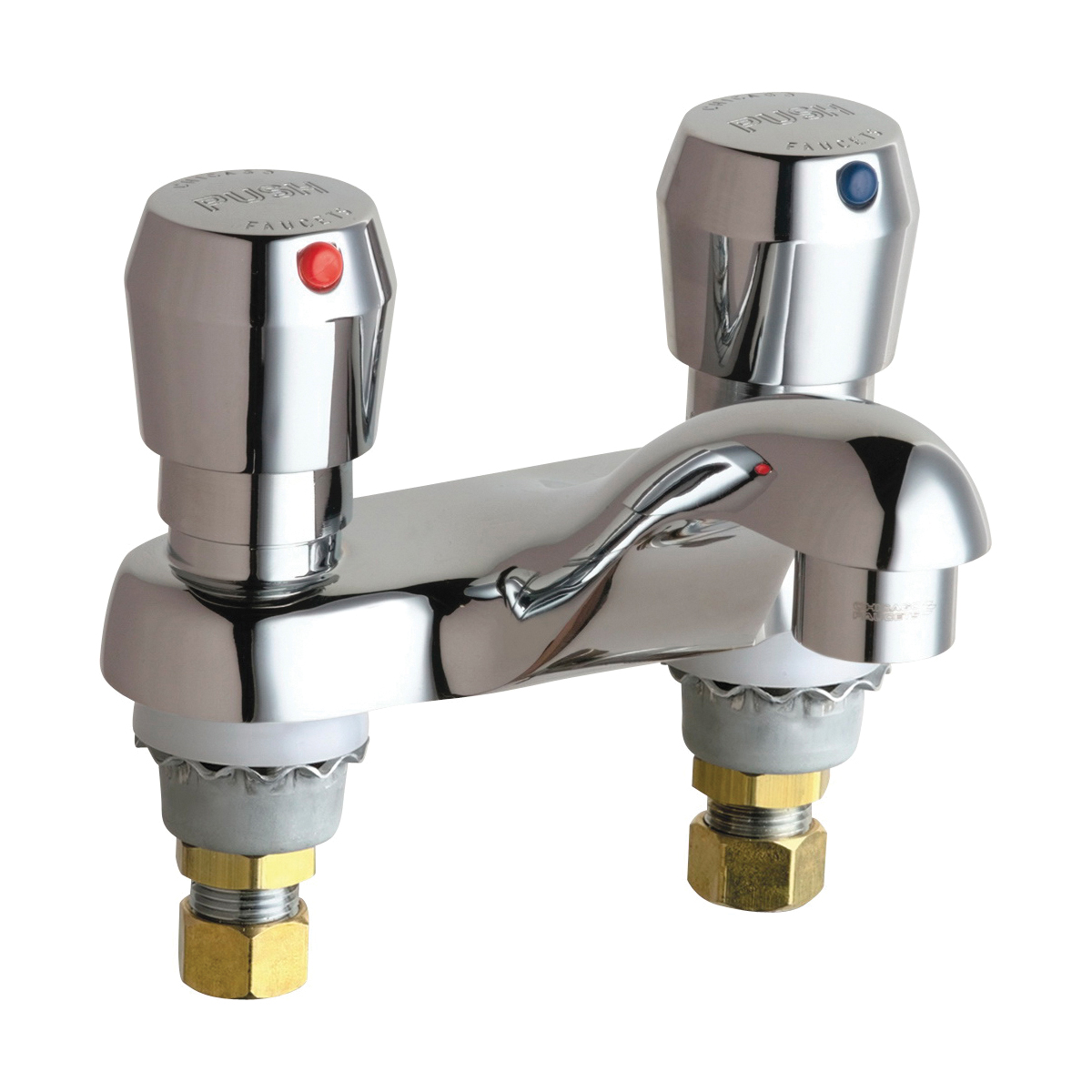 Chicago Faucet® 802-V665ABCP Lavatory Sink Faucet, Chrome Plated, 2 Handles, 2.2 gpm