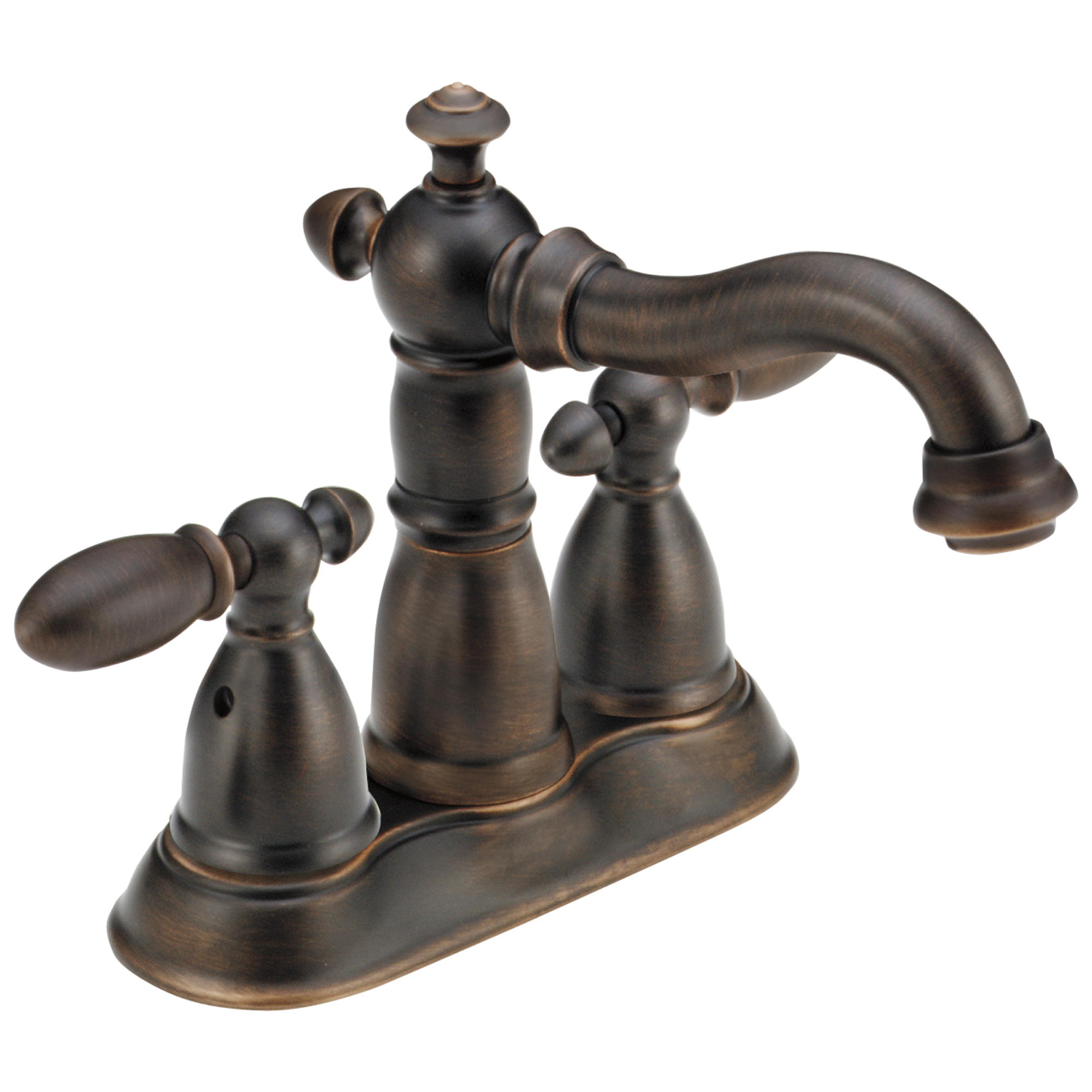DELTA® 2555-RB-MPU-DST Centerset Lavatory Faucet, Victorian®, Venetian Bronze, 2 Handles, Metal Pop-Up Drain, 1.2 gpm