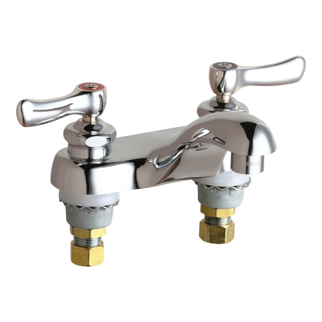 Chicago Faucet® 802-VABCP Lavatory Sink Faucet, Chrome Plated, 2 Handles, 2.2 gpm