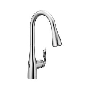 Moen® 7594EWC Pull-Down Kitchen Faucet, Arbor®, 1.5 gpm, Chrome Plated, 1 Handle, 1 Faucet Hole, Function: Touchless, Domestic