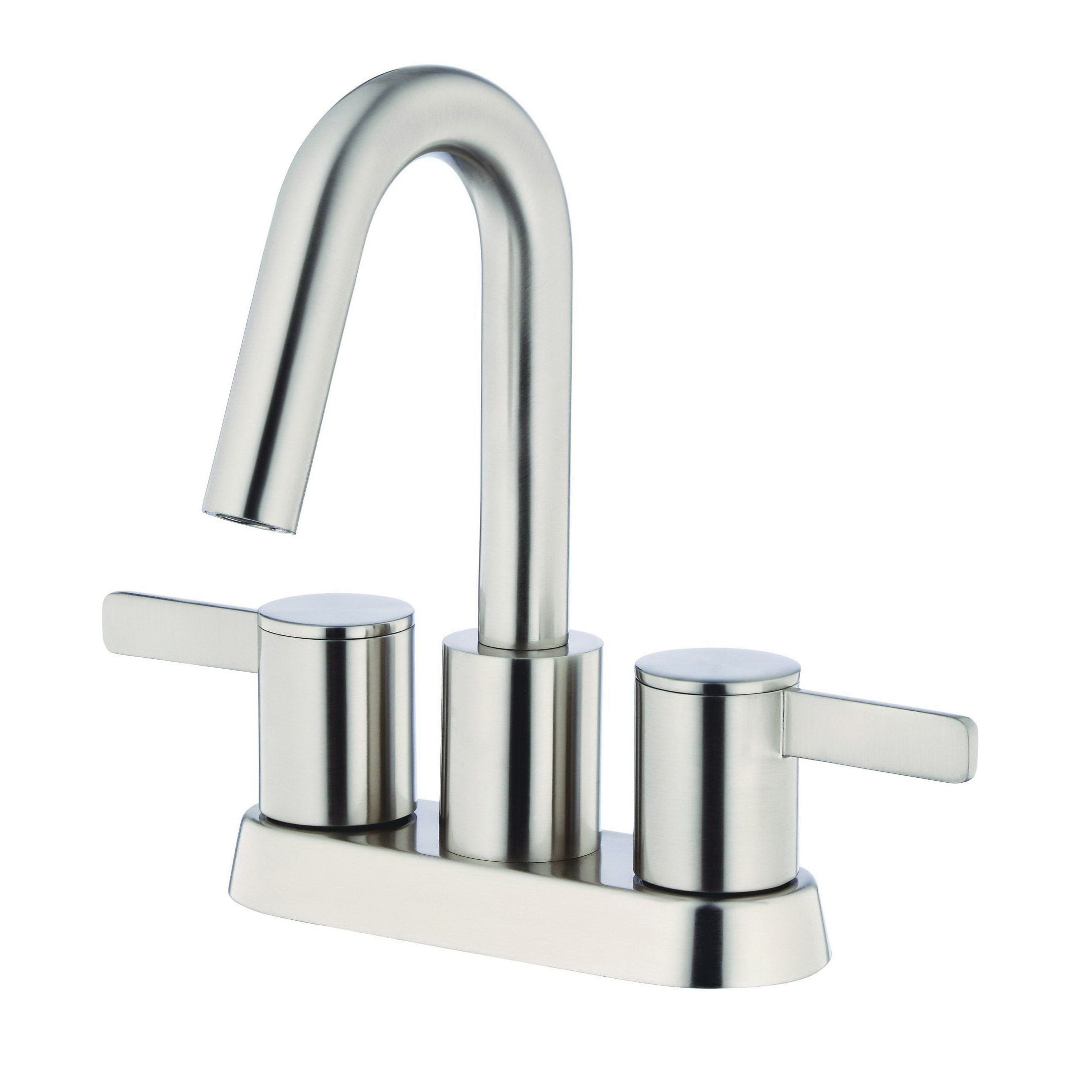 Danze® D301130BN Centerset Lavatory Faucet, Amalfi™, Brushed Nickel, 2 Handles, 50/50 Touch-Down Pop-Up Drain, 1.2 gpm