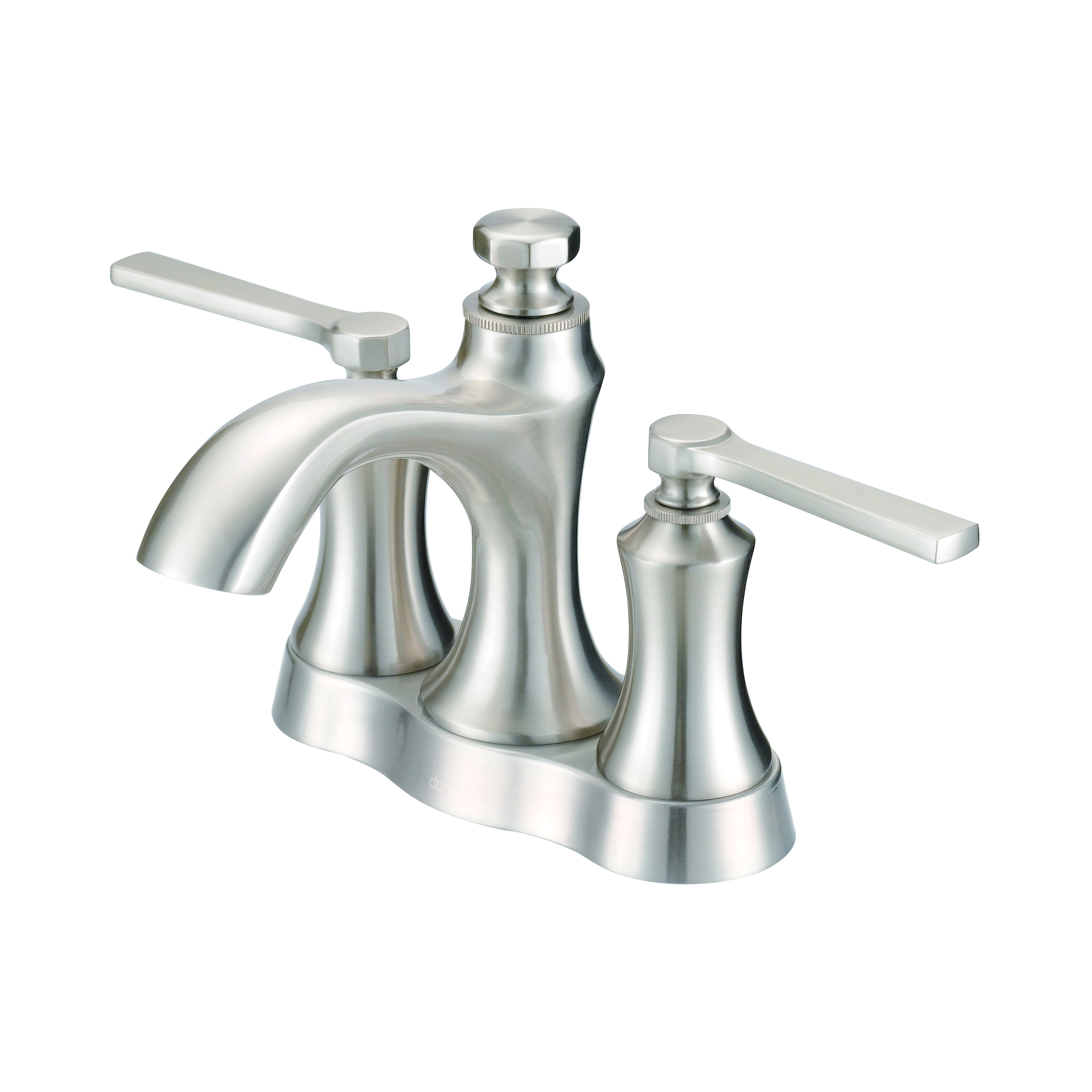 Danze® D307028BN Centerset Lavatory Faucet, Draper®, Brushed Nickel, 2 Handles, Metal Pop-Up Drain, 1.2 gpm