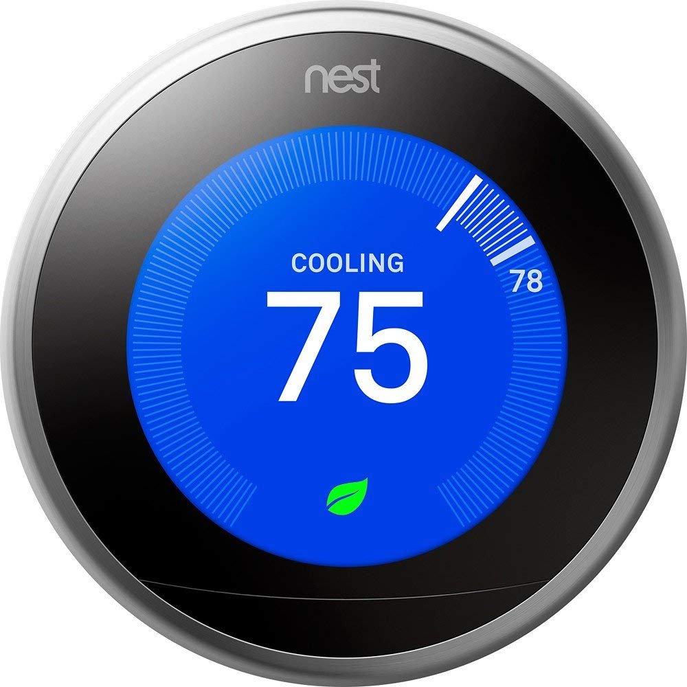 Nest Learning Thermostat, 3rd Generation, T3008US, Stainless Steel