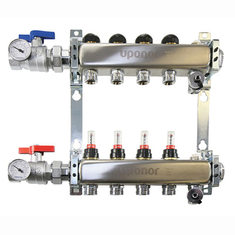 of Outlets Viega 15901 ProRadiant Stainless Manifold Shut-Off/Balancing/Flow Meter with 3 No 