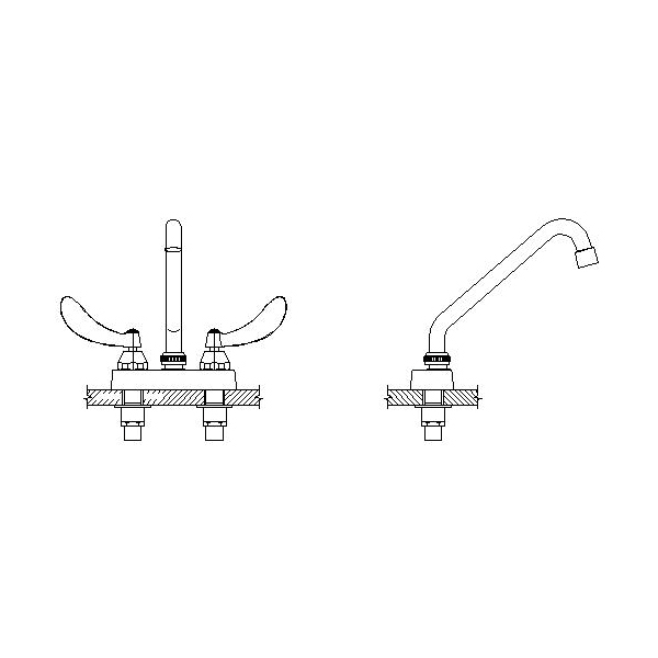 DELTA® 27C4234 Heavy Duty Lavatory Sink Faucet, TECK®, Polished Chrome, 2 Handles, 1.5 gpm