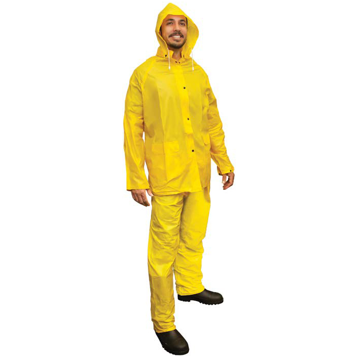 Heavy-Duty 3-Piece PVC Rain Suit 