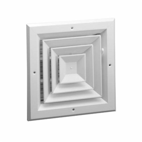 Hart & Cooley® A504OB 6x6 W A500 4-Way T-Bar Diffuser With Opposed Blade Damper, Square Diffuser, Aluminum, Bright White