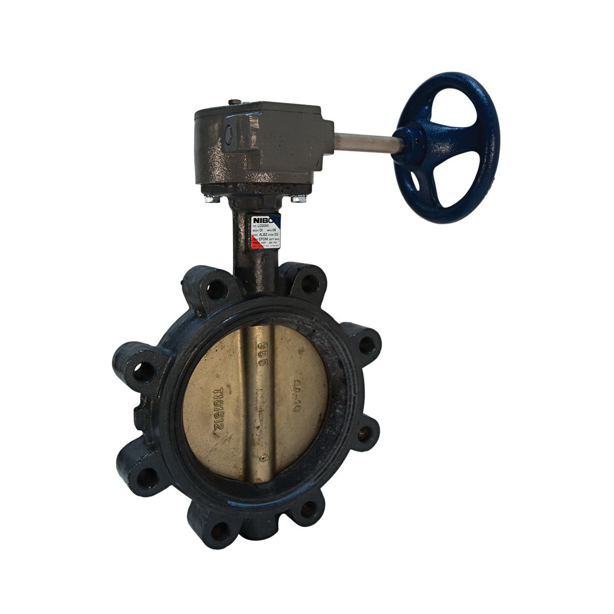 Nibco 12 Lug Ductile Iron Butterfly Valve Manual Gear Handle 200 PSI EPDM