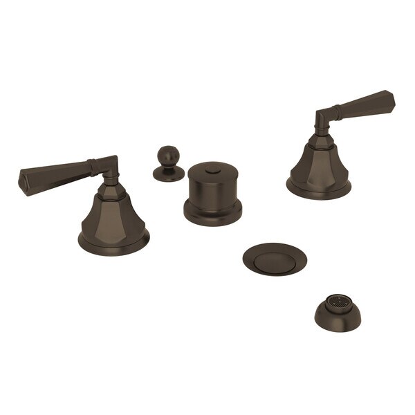A1960LMTCB KIT Palladian 5-Hole Bidet Faucet with Metal Lever Handle,  Tuscan Brass