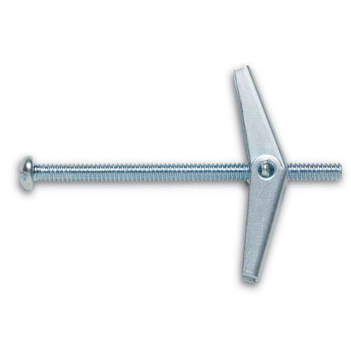 04451 Wing Toggle Bolt, 3/8 in Screw, 5 in OAL, Carbon Steel, Round Head, 7/8 in Drill