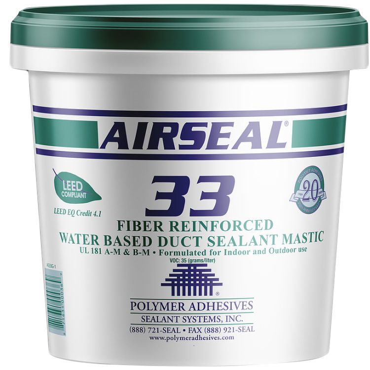 Polymer Adhesives AS331 1 GAL Airseal, White, Water based Duct Sealant
