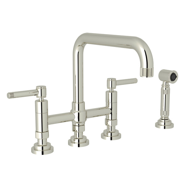 A3358ILWSPN-2 KIT DM 3-Leg Bridge Faucet with Metal Lever Handles, Polished Nickel