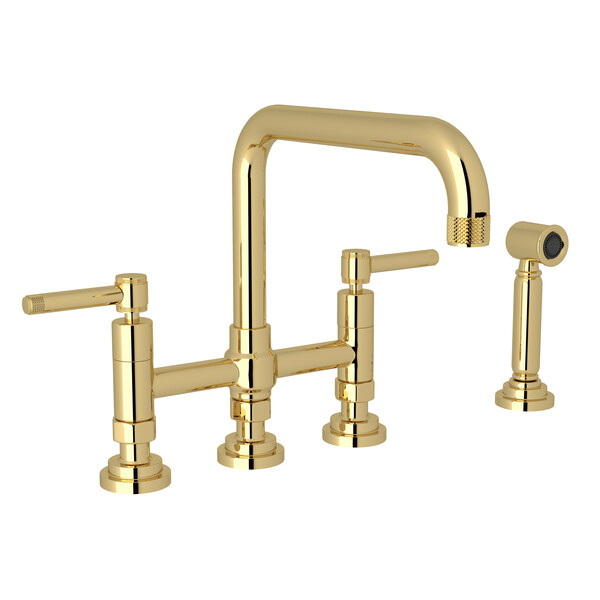 A3358ILWSULB-2 KIT DM 3-Leg Bridge Faucet with Metal Lever Handles, Unlacquered Brass