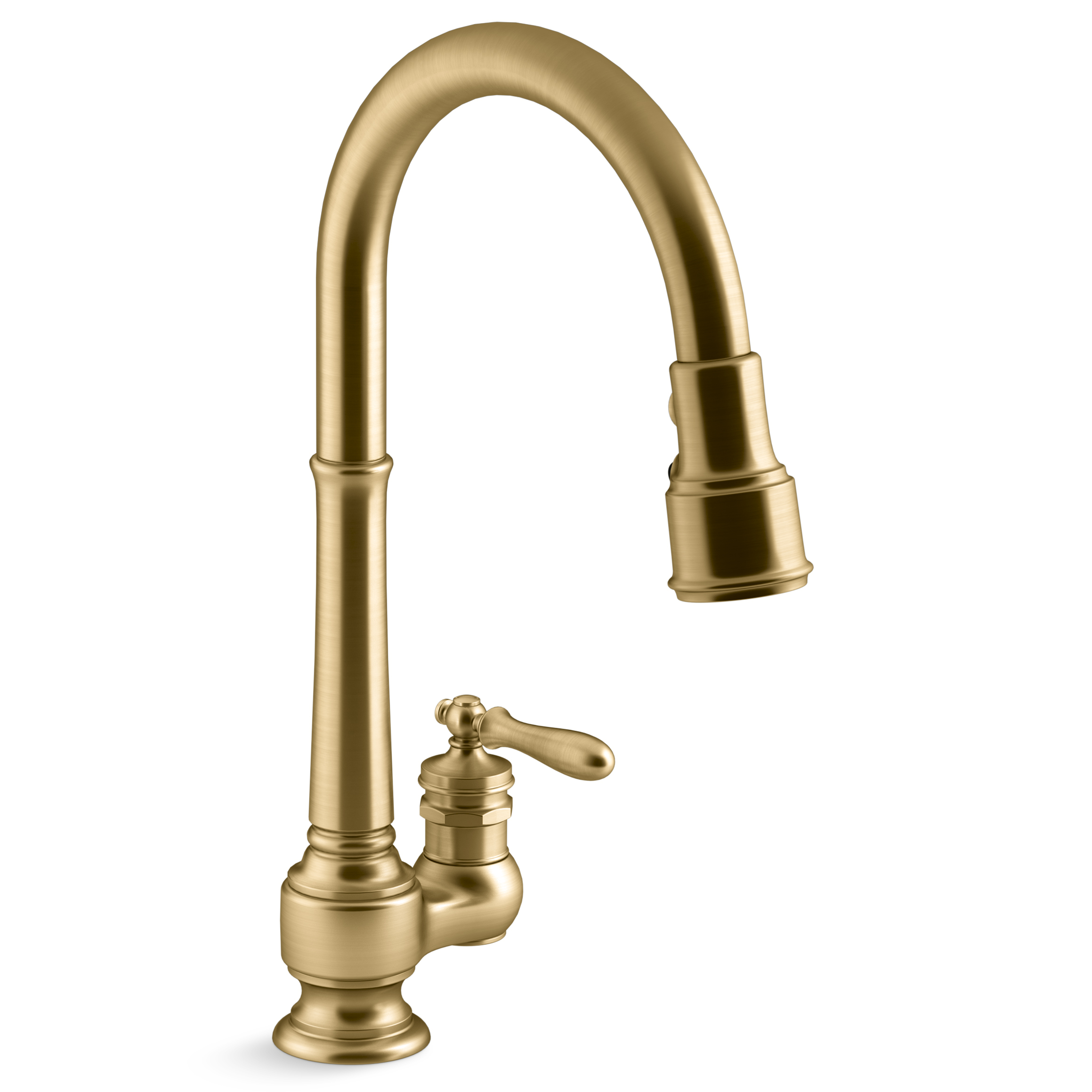 Kohler® 99260-2MB Single-Hole Kitchen Faucet, Brushed Brass