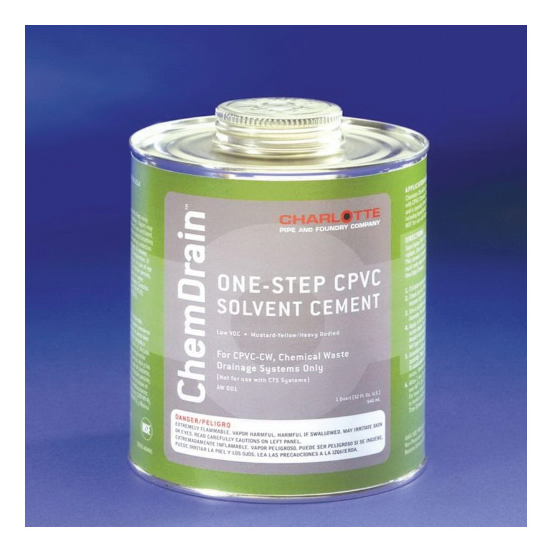Charlotte ChemDrain® AW 00001 0030C Low VOC Solvent Cement, 1 qt