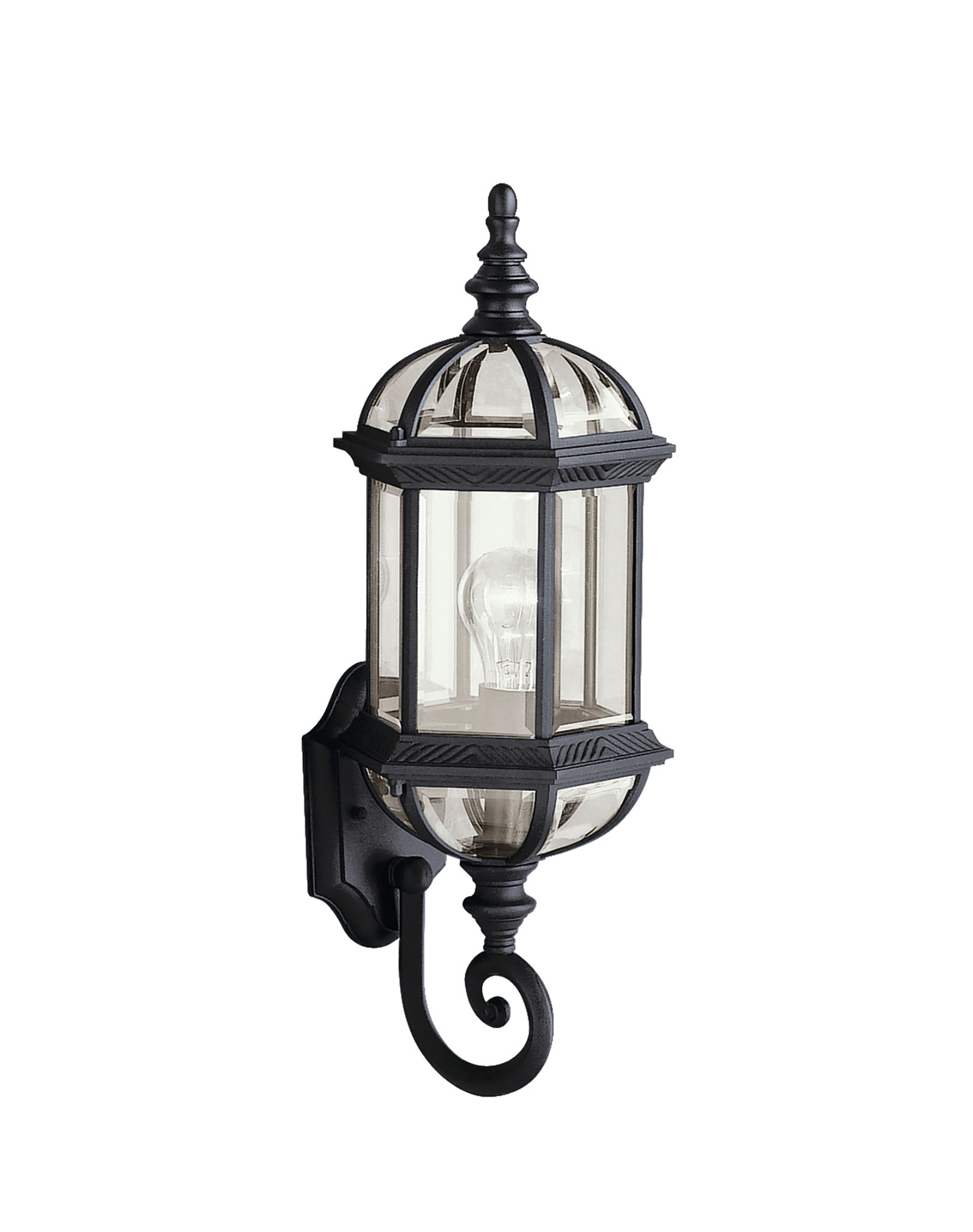 9736BK 9736 Barrie Medium Traditional Outdoor Wall Light, Black Painted Housing