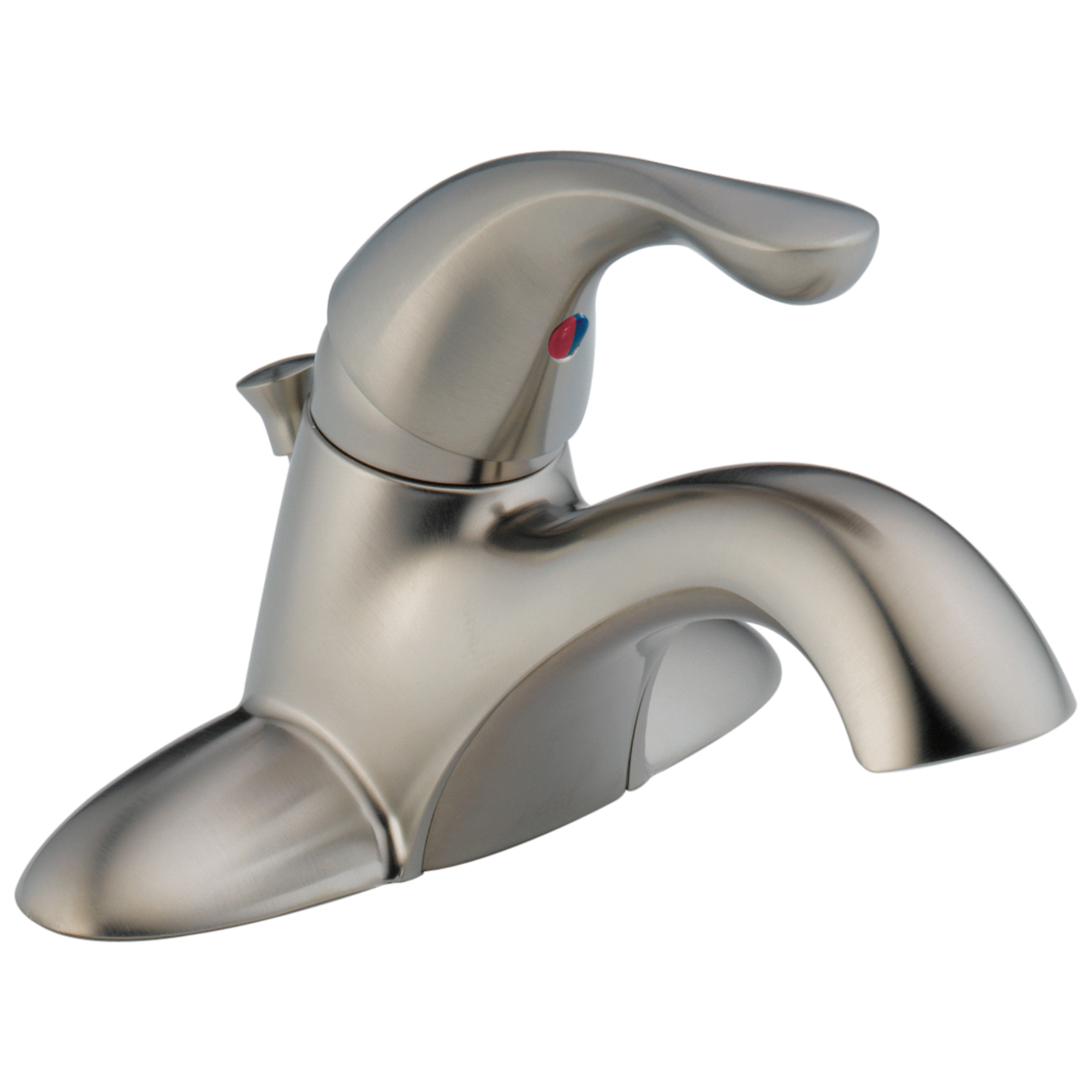 DELTA® 520-SSPPU-DST Centerset Lavatory Faucet, Classic, Stainless Steel, 1 Handles, 50/50 Pop-Up Drain, 1.2 gpm