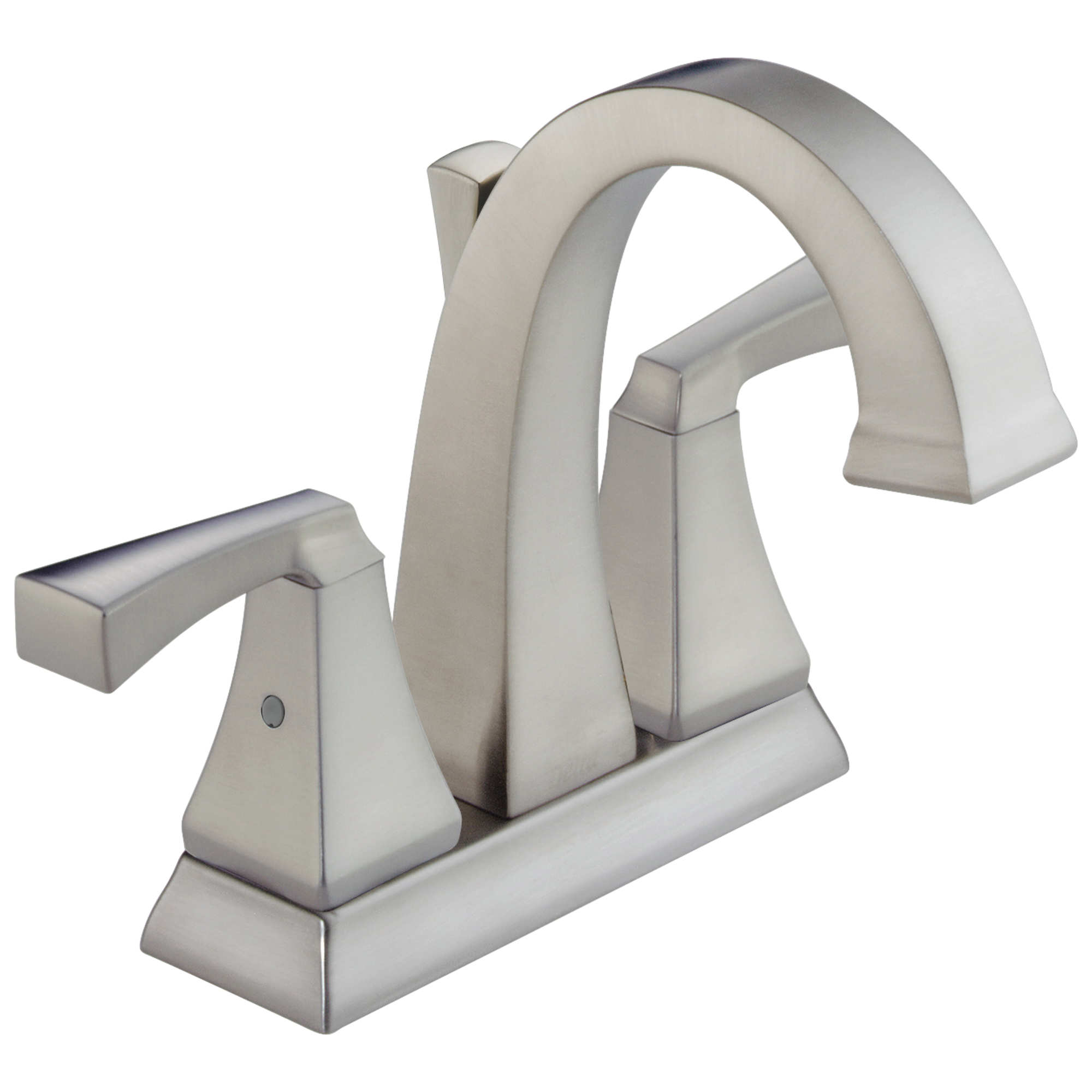 DELTA® 2551-SSMPU-DST Centerset Lavatory Faucet, Dryden™, Stainless Steel, 2 Handles, Metal Pop-Up Drain, 1.2 gpm