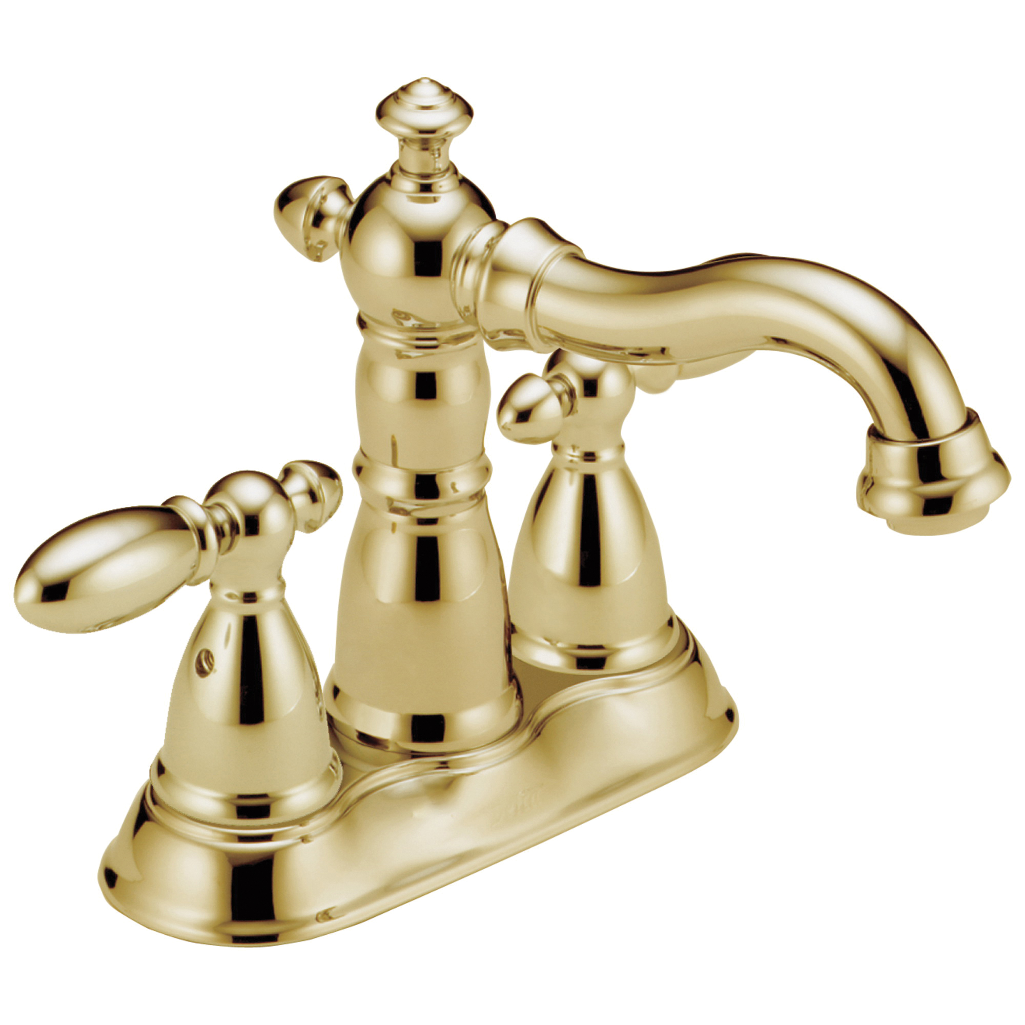 DELTA® 2555-PBMPU-DST Centerset Lavatory Faucet, Victorian®, Polished Brass, 2 Handles, Metal Pop-Up Drain, 1.2 gpm