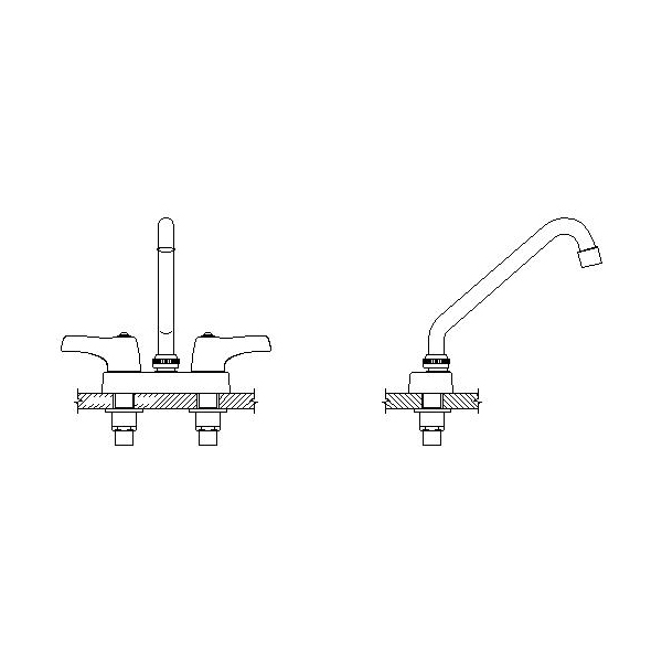 DELTA® 27C4223 Heavy Duty Lavatory Sink Faucet, TECK®, Polished Chrome, 2 Handles, 1.5 gpm