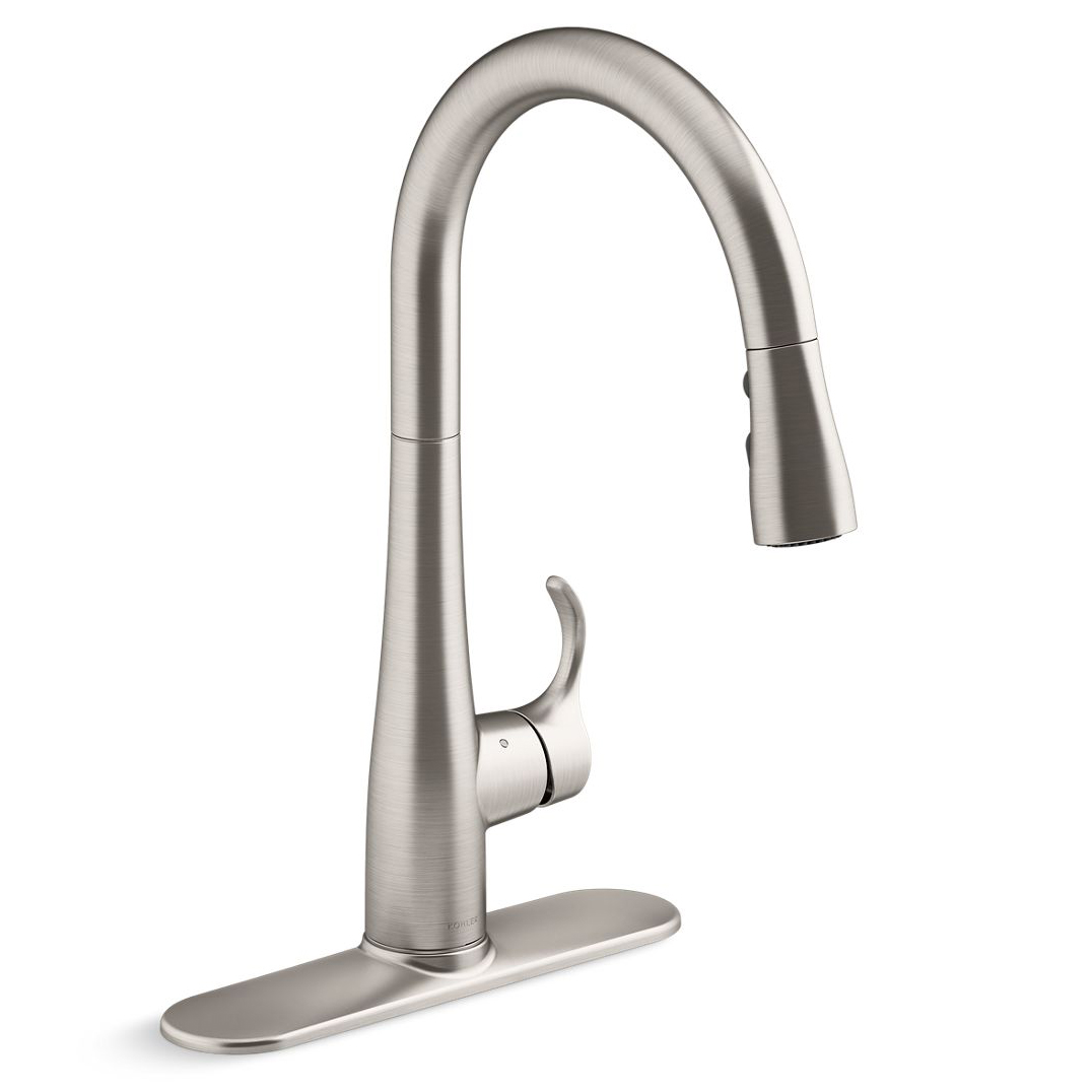 Kohler® 22036-VS Touchless Kitchen Sink Faucet, Simplice®, 1.5 gpm, Vibrant® Stainless, 1 Handle