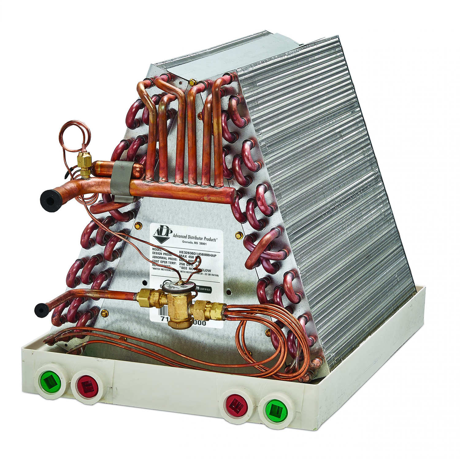HE31124A140A0004AP 2 Ton 14.0W Evaporator Coil, Copper Uncased Piston A Coil, Left-hand Enclosure