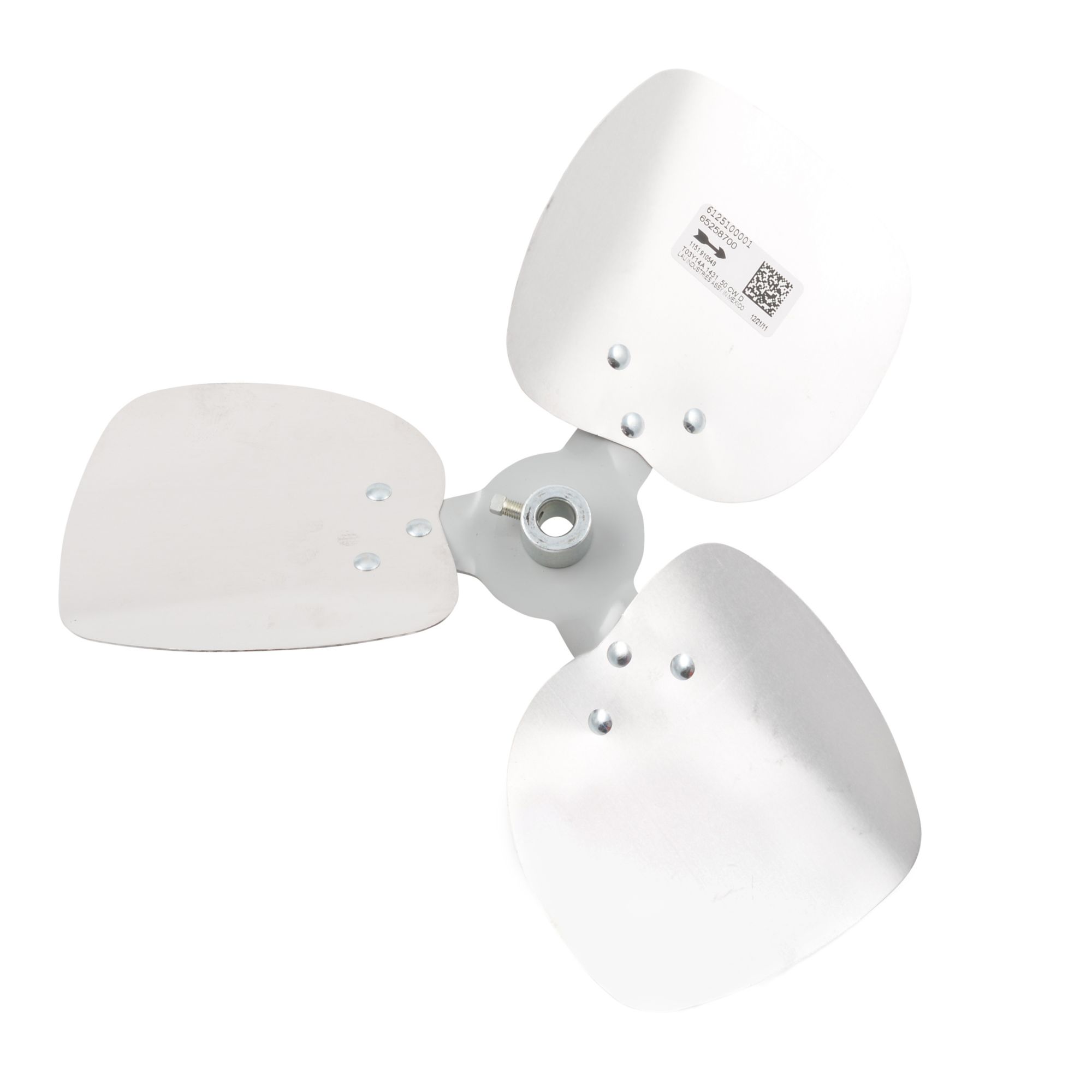 ALLIED™ 99K22 Motor Fan Assembly, 1/2 in Bore, 31 deg Pitch, 3 Blades, CW Rotation