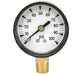 000648 0-100 PSI 2" Face Gas Gauge w/o Body, 2 PSI Increments
