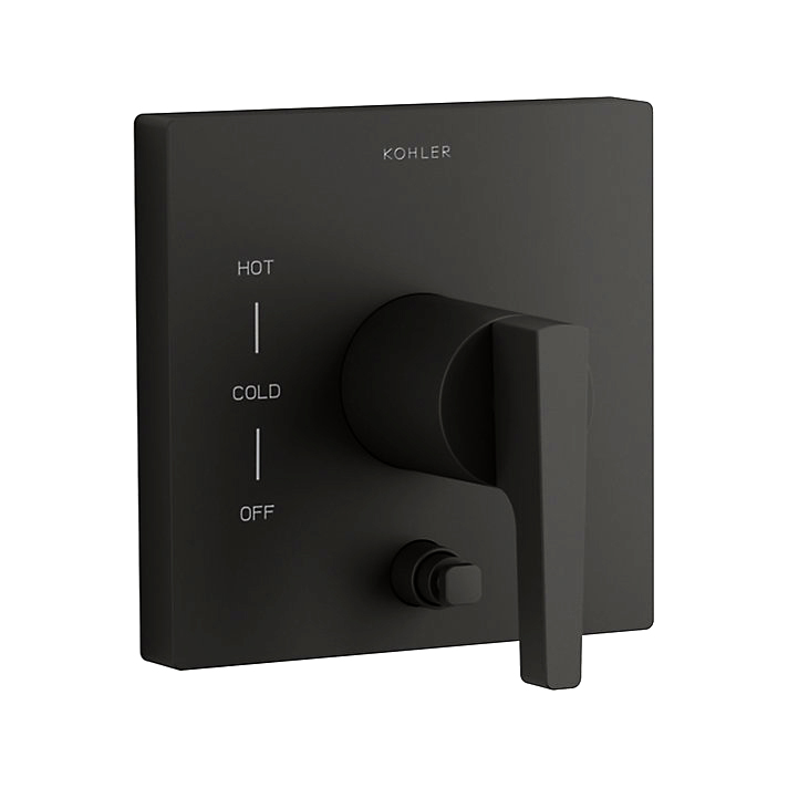Kohler® T997624BL Valve Trim w/ PushButton Diverter and Lever Handle