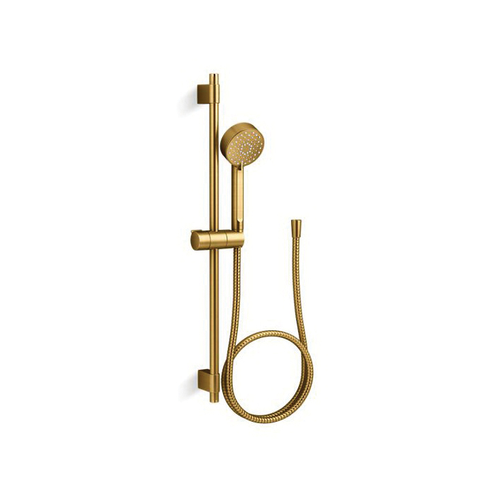 98361-G-2MB Awaken® G90 Handshower Kit, 3-9/16 in Dia 3 Shower Head, 1.75 gpm Flow Rate, 60 in L Hose, Vibrant® Brushed Moderne Brass