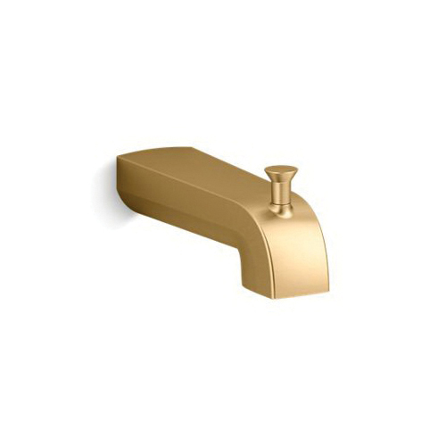 97089-2MB Pitch™ Diverter Wall Mount Bath Spout, 1/2 in Slip-Fit, For Use w/ Contemporary Collection Faucets, 6 in Spout Reach, Zinc, Vibrant® Brushed Moderne Brass