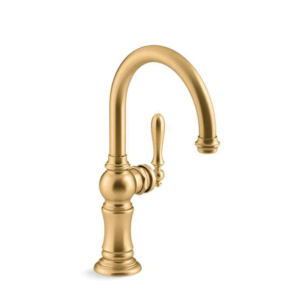 99264-2MB K-99264 Bar Sink Faucet, Artifacts®, Vibrant® Brushed Moderne Brass, 1 Handle, 1.5 gpm