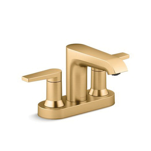 97094-4-2MB Hint™ Centerset Bathroom Sink Faucet, Vibrant® Brushed Moderne Brass, 2 Handles, Pop-Up Drain, 1.2 gpm Flow Rate