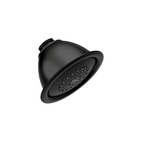 Moen® 6371BL Traditional Shower Head, 2.5 gpm Max Flow, 1 Spray, 4 in Dia Head, Matte Black