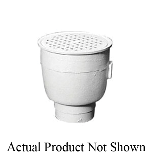 Z19602NH2 NoHub SaniFlor Receptor, 2 in Drain Opening, 8 in Dia x 8