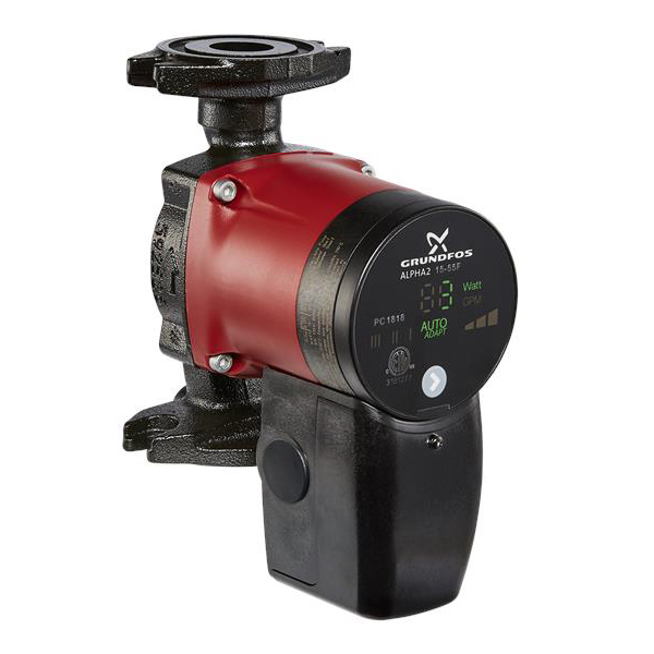 99163932 Alpha 2 In-Line Circulator Pump, 1-1/2 in Inlet x 1-1/2 in Outlet, 115V, 1 ph, Cast Iron