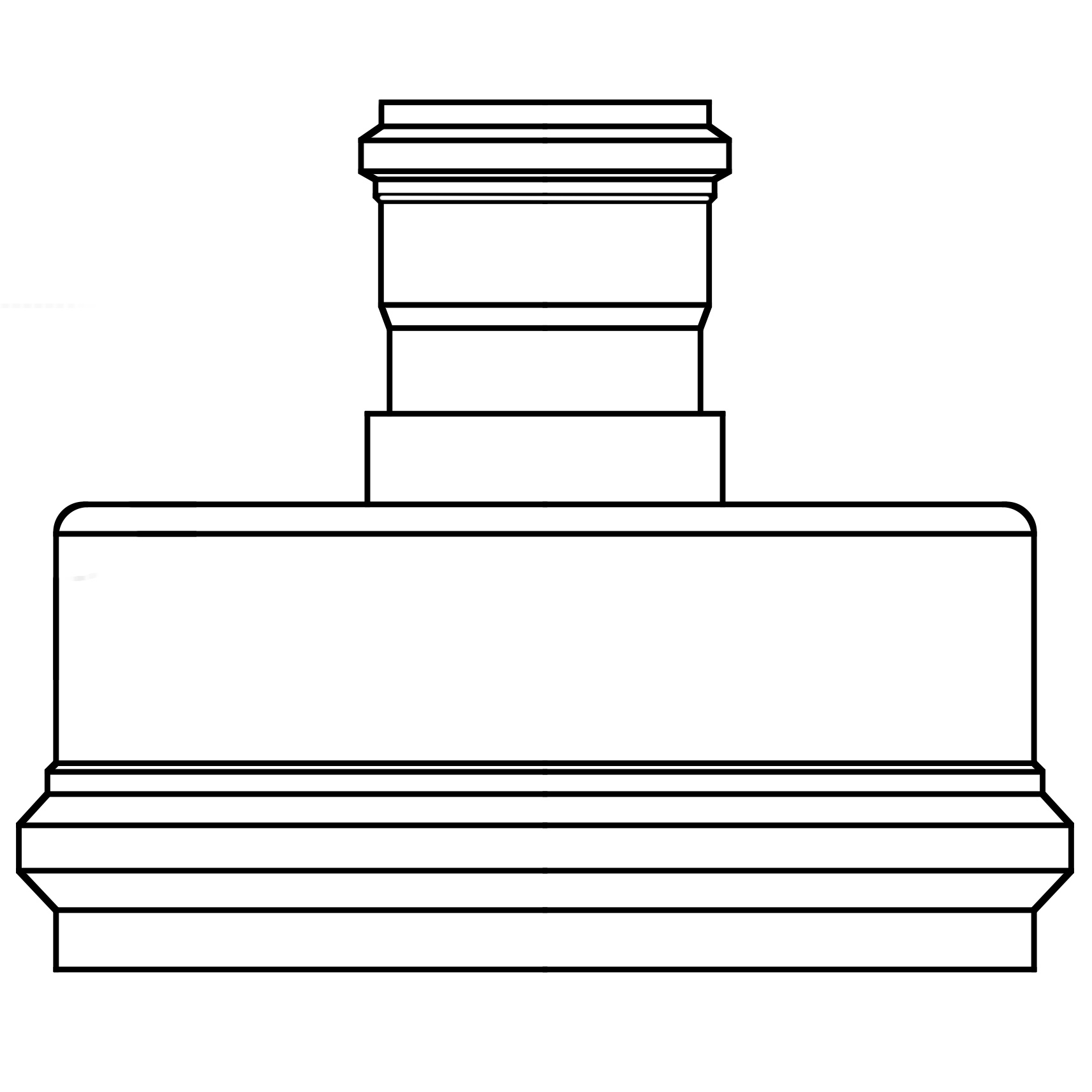 1090412 12"x4" Reducing PSM Coupling, Gasket x Gasket, SDR 35, PVC