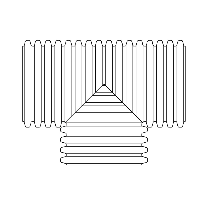 ADS® 1264AN Dual Wall Fabricated Tee, For Use With N-12® Dual Wall HDPE Pipe, 12 in Plain End, HDPE, Domestic