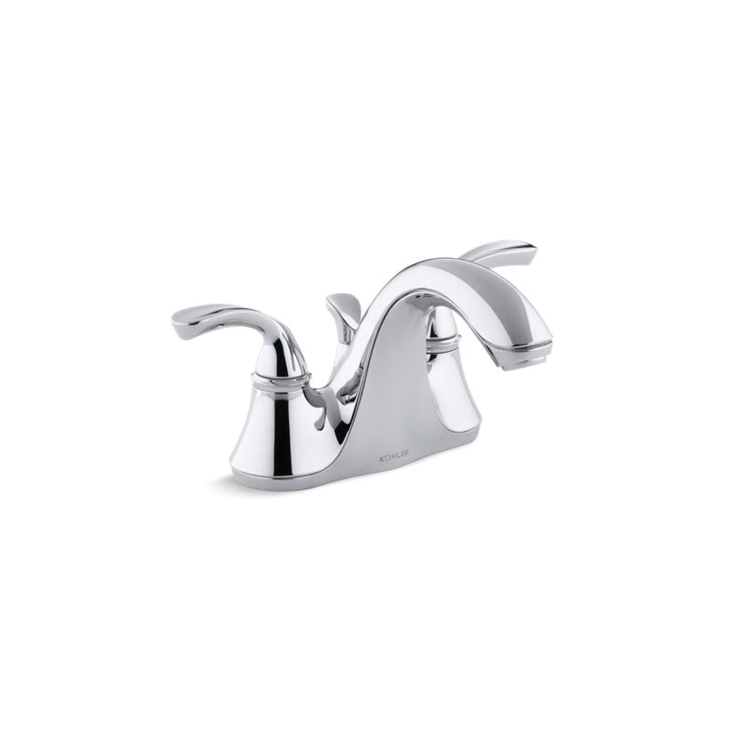 Kohler® 10270-4-CP Centerset Bathroom Sink Faucet, Forte®, Polished Chrome, 2 Handles, Metal Pop-Up Drain, 1.2 gpm
