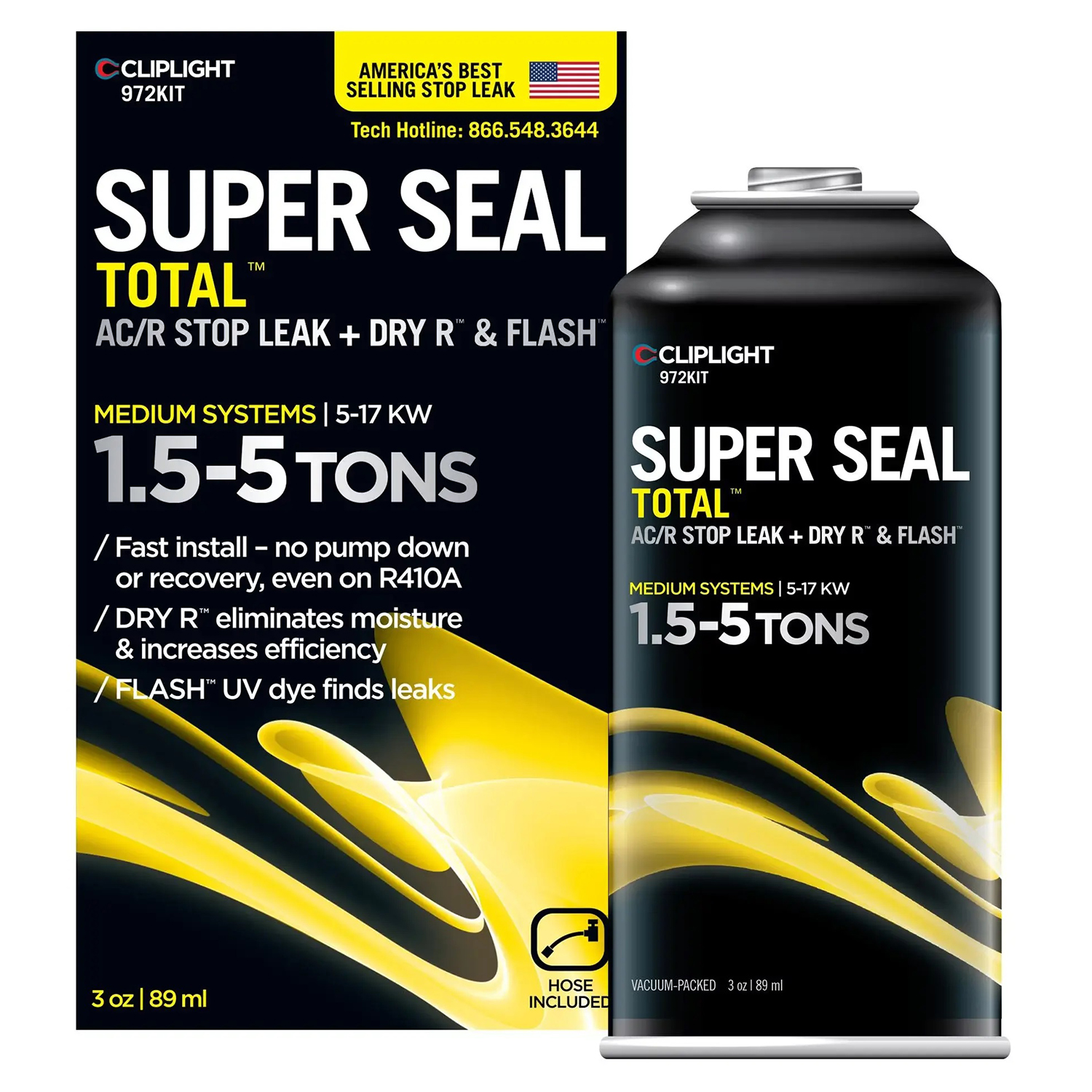 972KIT SUPER SEAL TOTAL™ AC/R Stop Leak + Dry R & Flash,  1.5 to 5 Tons