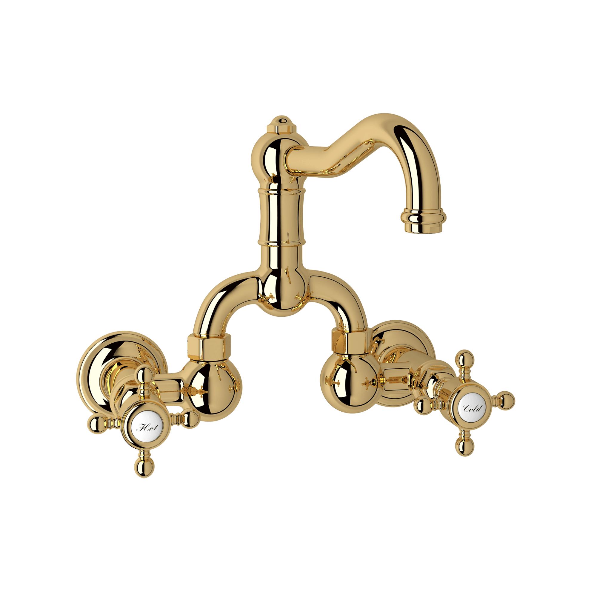 Rohl® A1418XMIB-2 Acqui Traditional Bathroom Faucet, 1.2 gpm, 8 in Center, Italian Brass