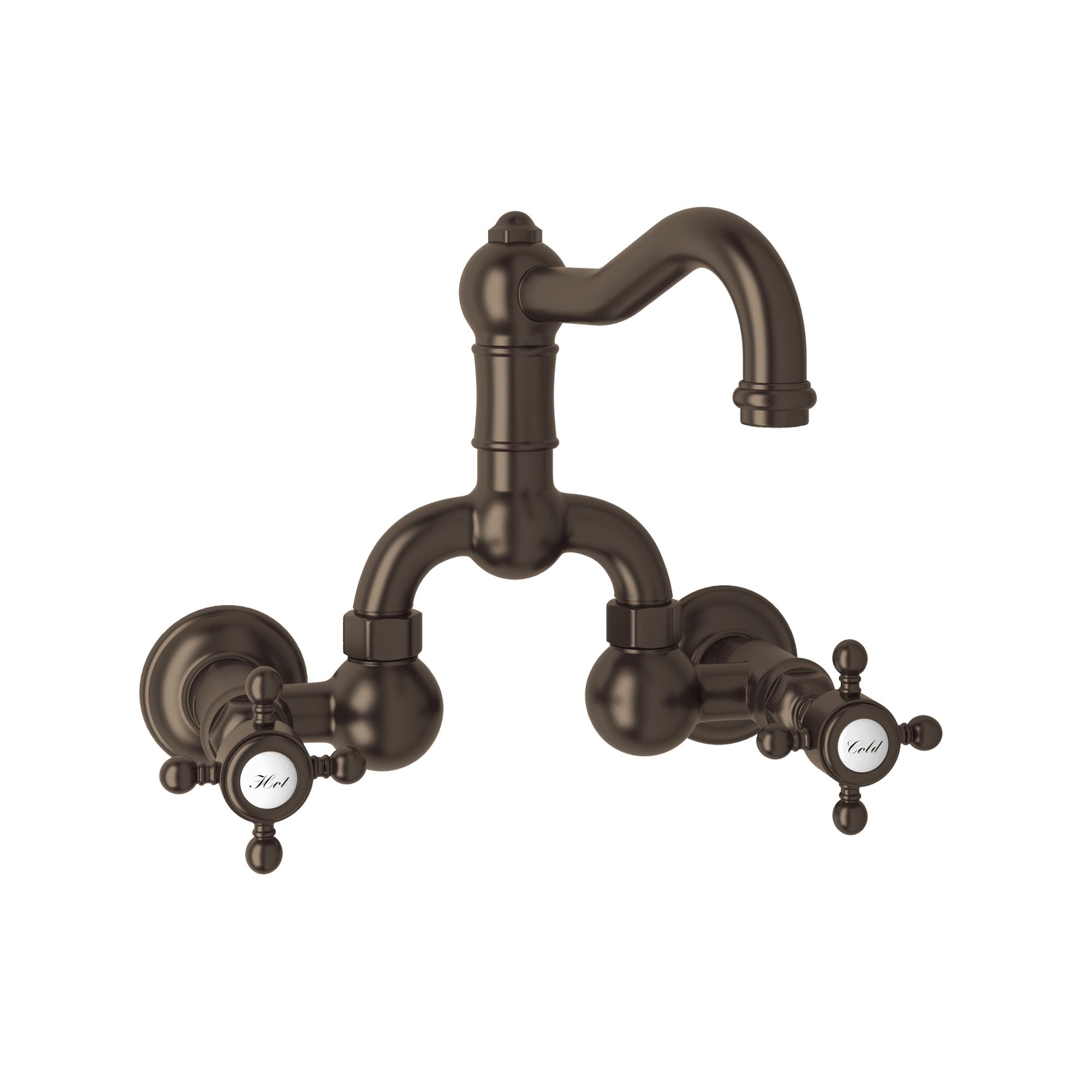 Rohl® A1418XMTCB-2 Acqui Traditional Bathroom Faucet, 1.2 gpm, 8 in Center, Tuscan Brass