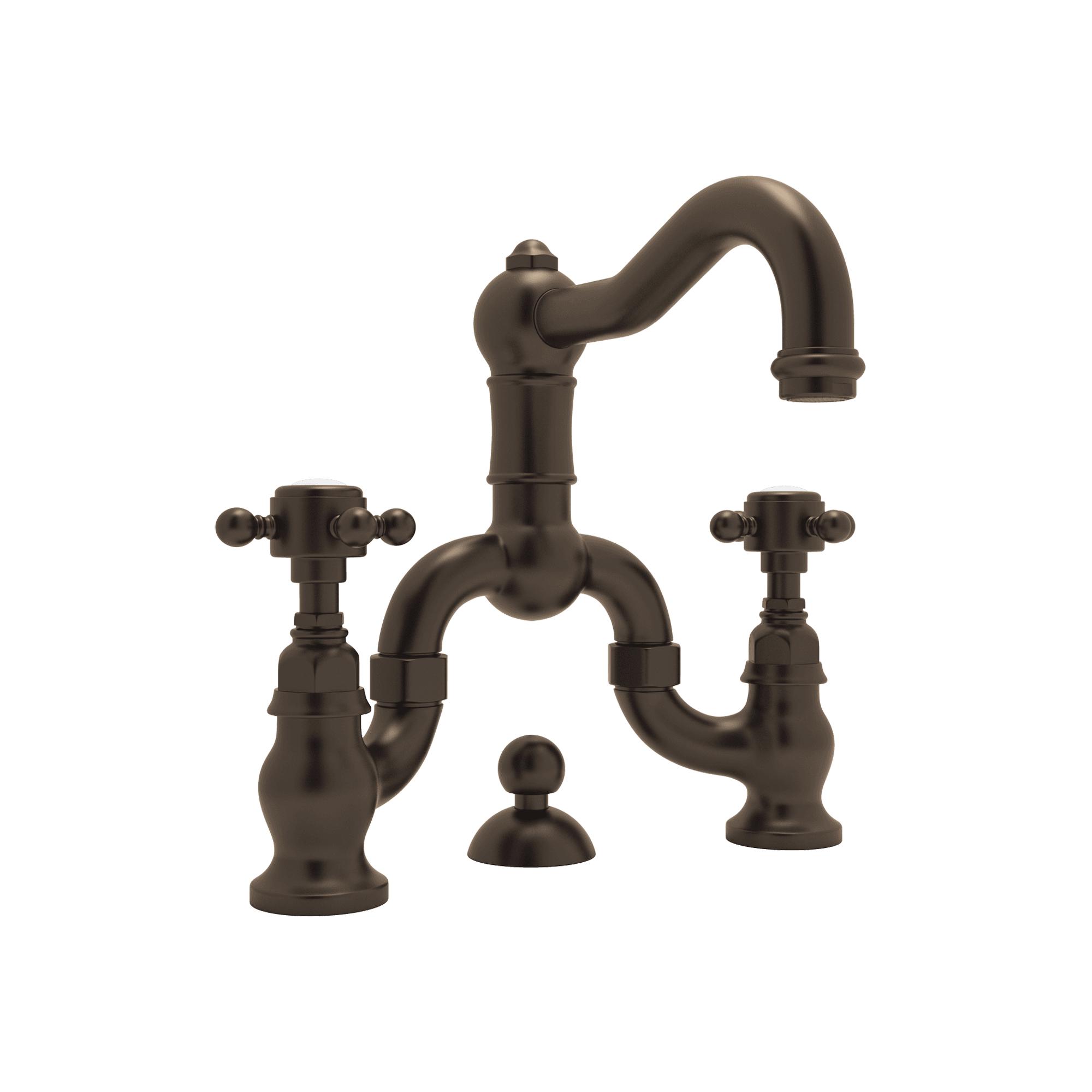 Rohl® A1419XMTCB-2 Acqui Traditional Bathroom Faucet, 1.2 gpm, Tuscan Brass