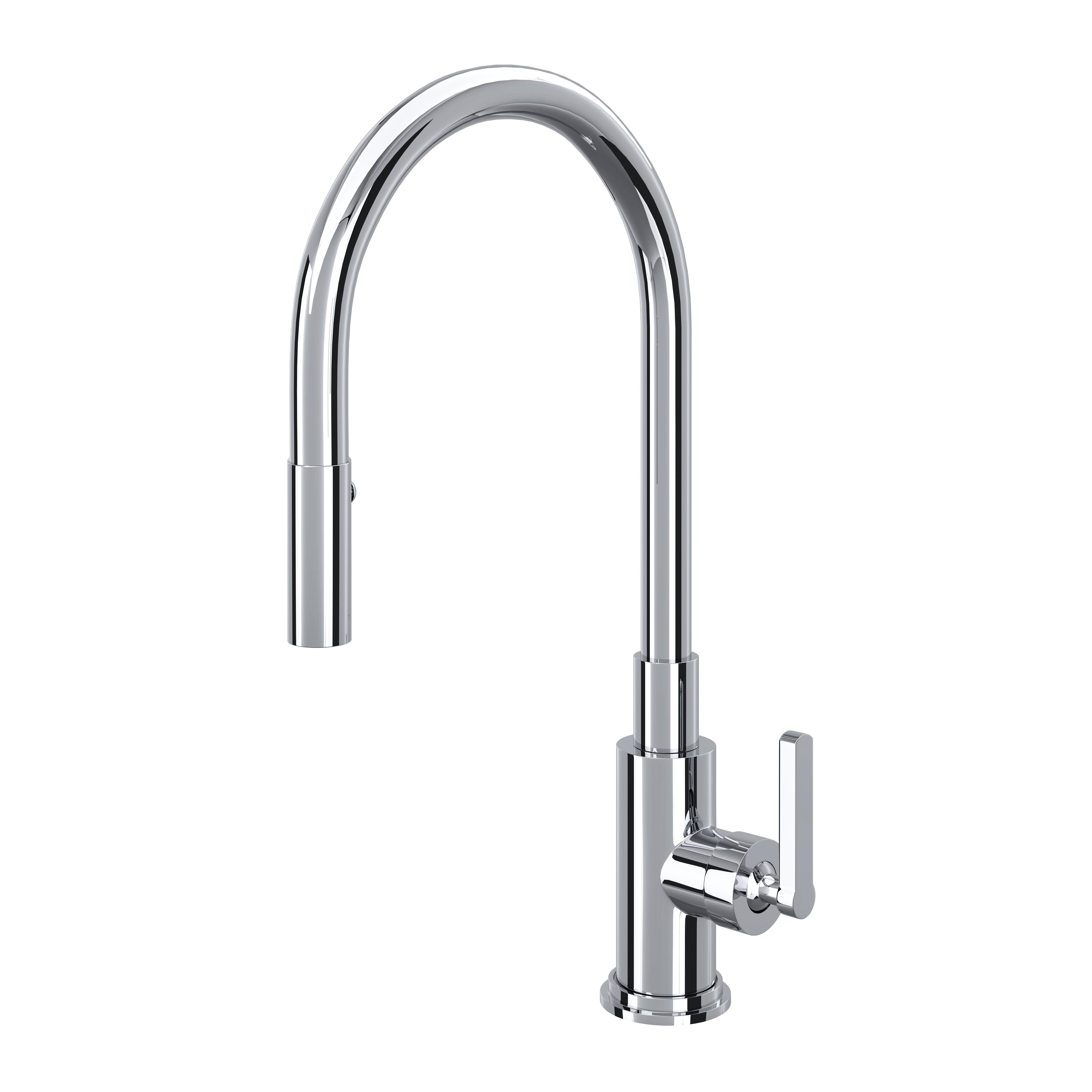 Rohl® A3430LMAPC-2 Lombardia Modern High Arc Dual-Function Kitchen Faucet, Polished Chrome