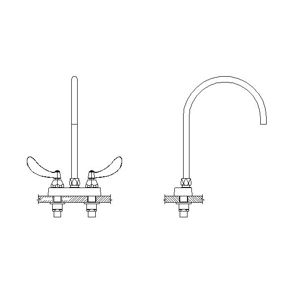 DELTA® 27C4974-R7 Heavy Duty Lavatory Sink Faucet, TECK®, Polished Chrome, 2 Handles, 1 gpm