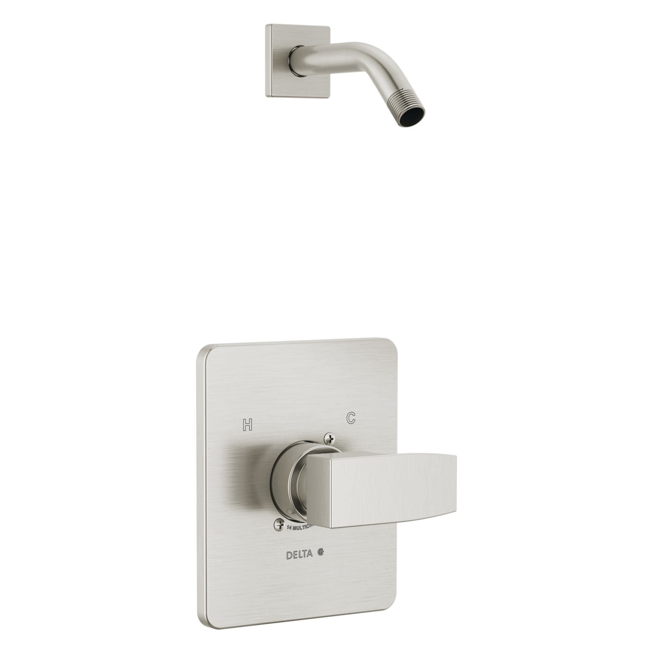 DELTA® T14267SSLHDPP 14 Series Square Shower Trim, 6 gpm Valve, 1.75